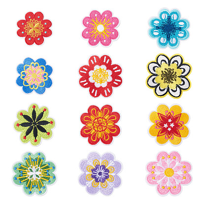 12 шт. полиэстеровые заплатки для одежды, маргаритка