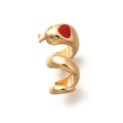 Латунь прелести, без кадмия, без никеля и без свинца, с эмалью, реальный 18 k позолоченный, очарование змеи