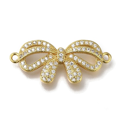 Латунь с покрытием из латуни, микро-паве, прозрачные подвески из кубического циркония, бантом ссылки, долговечный, без кадмия и без свинца