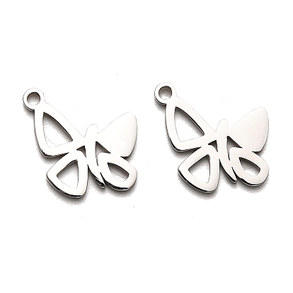 316 Surgical Stainless Steel Charms, Laser Cut, Butterfly Charm