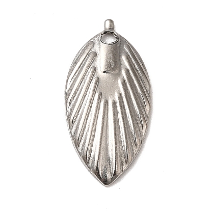 Pendentifs en acier inoxydable, charmes de feuilles