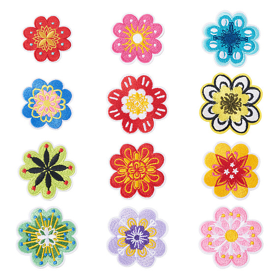 12 шт. полиэстеровые заплатки для одежды, маргаритка