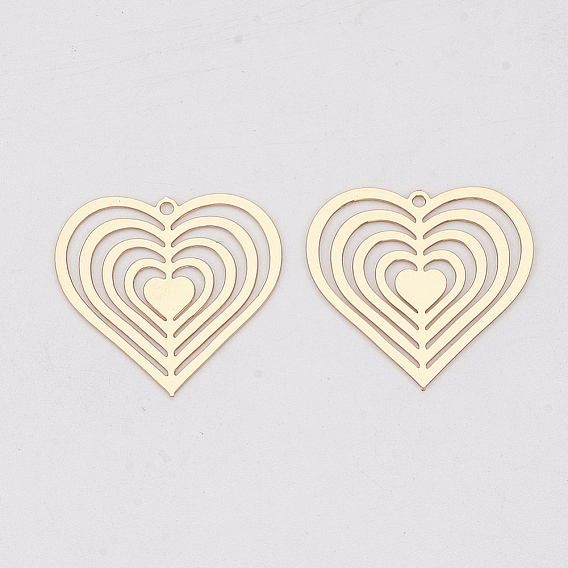 Латунные подвески, гравированные металлические украшения, долговечный, без кадмия, без никеля и без свинца, сердце