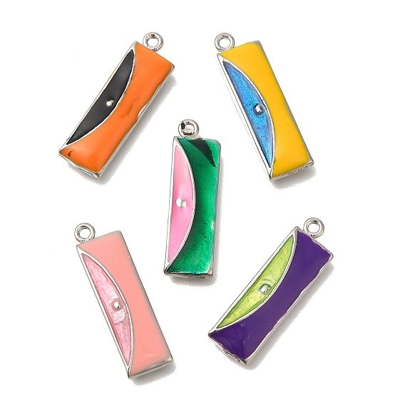 Латунь эмаль подвески, платина, прямоугольный брелок для сумки