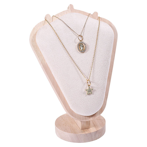 Деревянные подставки для ожерелий в форме бюста, с ковриком из бархата/искусственной кожи