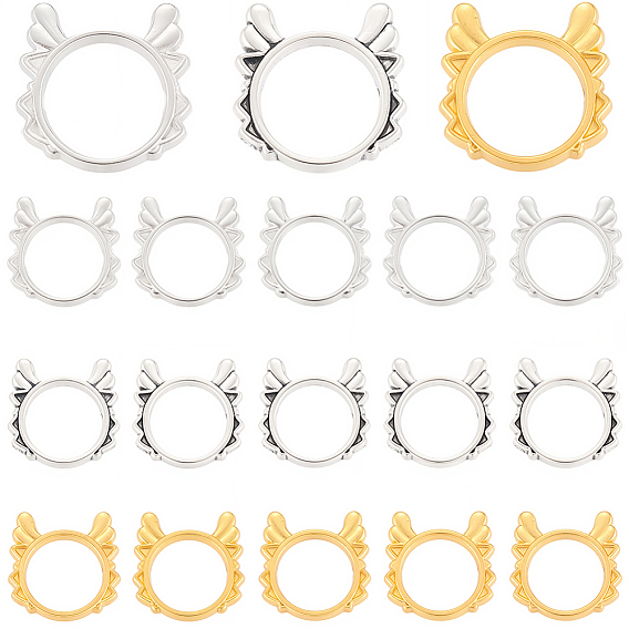 90 шт. 3 цветная рамка из бусин из сплава в тибетском стиле, дракон