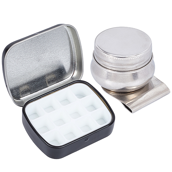 Ящики для хранения жести, подносы для ювелирных изделий из АБС-пластика, 201 чашка для масляной живописи из нержавеющей стали