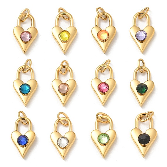 Ионное покрытие (IP) 304 нержавеющая сталь с подвесками из стразов, с целью перехода в кольце, реальный 14 k позолоченный, очарование замка сердца