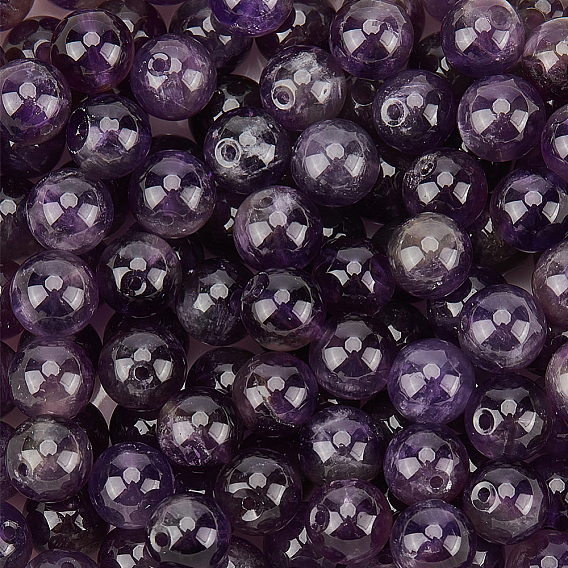 120 шт. натуральные аметистовые круглые бусины, класс b