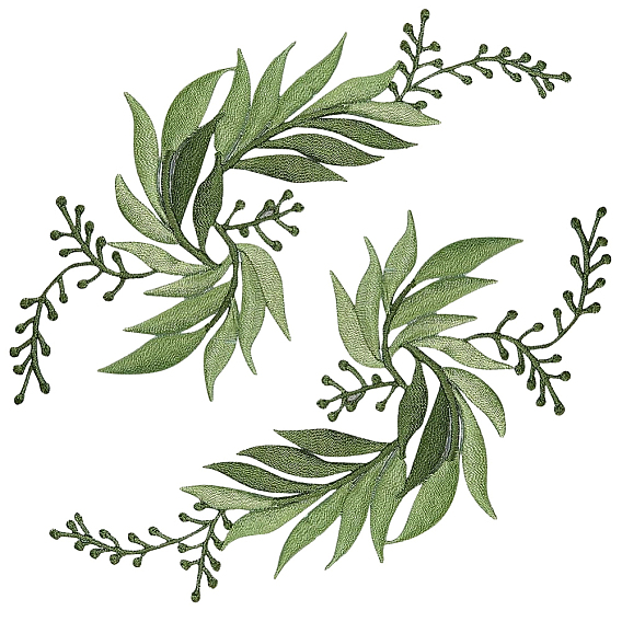 2Pcs 2 Styles Flower Computerized Embroidery Cloth Iron on Sew on Patches, Appliques