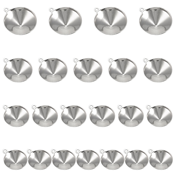304 Stainless Steel Pendant Rhinestone Settings, Cone