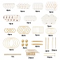 Kits de fabricación de pendientes diy sunnyclue, Incluyendo formas mixtas sintético turquesa, anillos y colgantes de unión de aleación, anillos de unión de latón, cadenas portacables y ganchos para pendientes, espigas de hierro