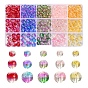 565pcs 15 Stil transparente sprühlackierte Glasperlenstränge, mit goldener Folie, Runde