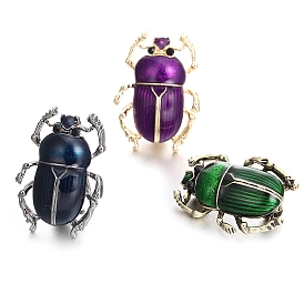 Vintage Alloy Enamel Beetle Brooch, Insect Enamel Pins