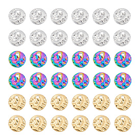 36 шт. 3 цветное ионное покрытие (ip) 304 подвески из нержавеющей стали, , плоский круглый шарм