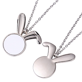 Сублимация пустой алюминиевый кролик кулон ожерелье, сплав пустой фото кулон ожерелье на пасху
