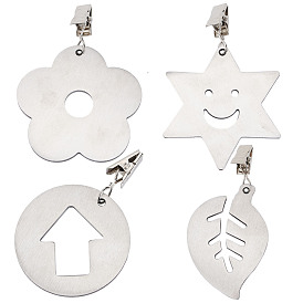 Gorgecraft 430 Stainless Steel Table Cover Tablecloth Weights, Arrowhead & Leaf & Flower & Hexagram with Smiling Face