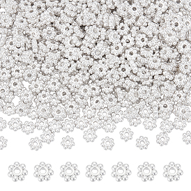 500Pcs Tibetan Style Alloy Daisy Spacer Beads, Lead Free & Cadmium Free, Flower