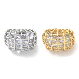Brass Pave Cubic Zirconia  Open Cuff Rings for Women