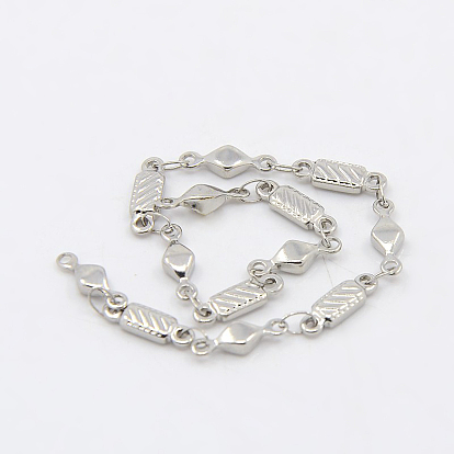 304 Stainless Steel Link Chains, Soldered, Decorative Chain, with Rectangle & Rhombus Connector, 3.5x2mm