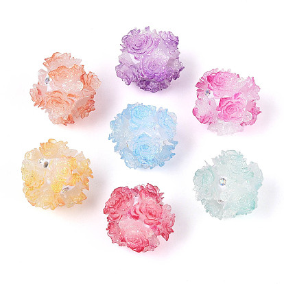 Бусины из полимерной глины со стразами и рельефными смоляными розами, для телефонных цепей, кукольные брелоки и украшения для сумок