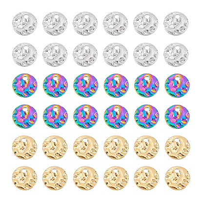 36 шт. 3 цветное ионное покрытие (ip) 304 подвески из нержавеющей стали, , плоский круглый шарм