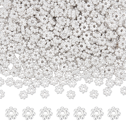 500Pcs Tibetan Style Alloy Daisy Spacer Beads, Lead Free & Cadmium Free, Flower