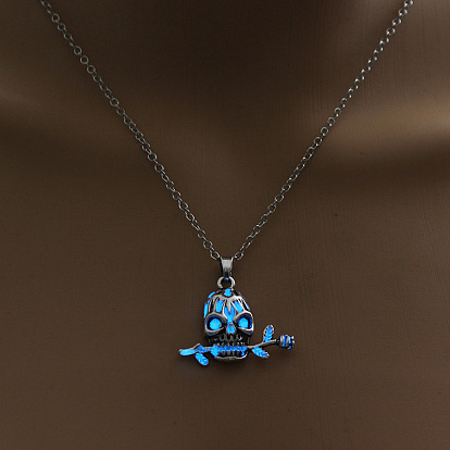 Charm Luminous Locket Glow In The Dark Pendant Necklace Chain Women Men  Jewelry