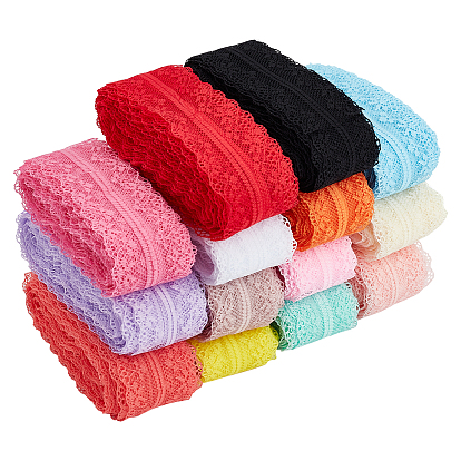 140 yardas 14 colores ribete de encaje no elástico, cinta de poliéster para hacer joyas
