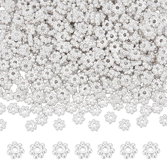 500pcs perles d'espacement en forme de marguerite en alliage de style tibétain, sans plomb et sans cadmium, fleur