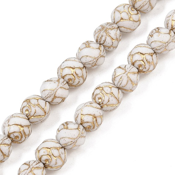 Чешские прессованные стеклянные бусины, роза