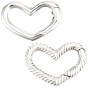 2pc 925 Кольца с пружинным затвором из стерлингового серебра, С двухсторонней замшевой тканью 1PC, ткань для полировки серебра, сердце