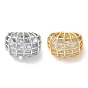 Brass Pave Cubic Zirconia Open Cuff Rings for Women