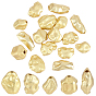 25pcs 5 styles de perles en laiton, Style mat, pépites de torsion, sans cadmium et sans nickel et sans plomb, plaqué longue durée