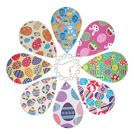 Pendientes de bricolaje haciendo kits para pascua., incluyendo grandes colgantes de cuero de pu, ganchos de hierro para pendientes y anillos de salto abiertos