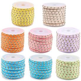 8 рулоны 8 цвета искусственной замши шнур, с заклепкой из золотого тона, для панк-рок ювелирных изделий