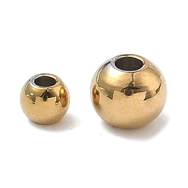 304 из нержавеющей стали бусы, круглые, ионное покрытие (ip)