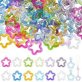 120 шт 12 цвета прозрачные акриловые бусины, цветок и звезда
