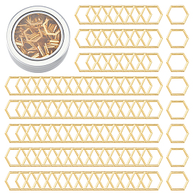 100Stück Legierung Verbindungsringe, Hexagon, mit runden Aluminium-Blechdosen
