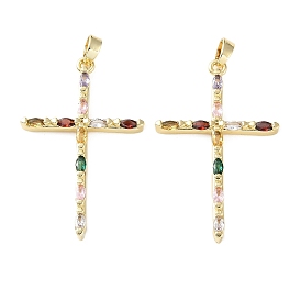 Подвески из латуни с паве из цветного кубического циркония, корс прелести