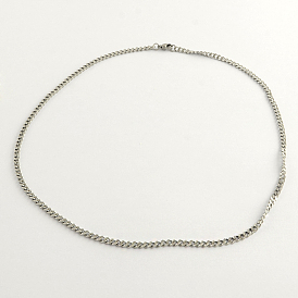 304 Stainless Steel Curb Chain Necklaces, 20.4 inch (51.8cm)