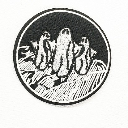 Computerized Embroidery Cloth Iron on/Sew on Patches, Costume Accessories, Appliques, Flat Round
