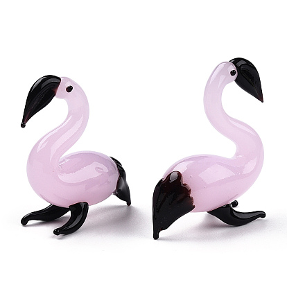 Handmade Lampwork Home Decorations, 3D Flamingo Ornaments for Gift