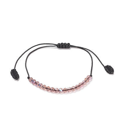 Transparentes Armband aus geflochtenen Glasperlen, verstellbares Armband für Frauen