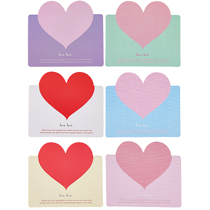 30 шт. 6 поздравительные открытки с сердечками, любовные открытки ко дню святого валентина, на годовщину свадьбы, Прямоугольник с сердцем