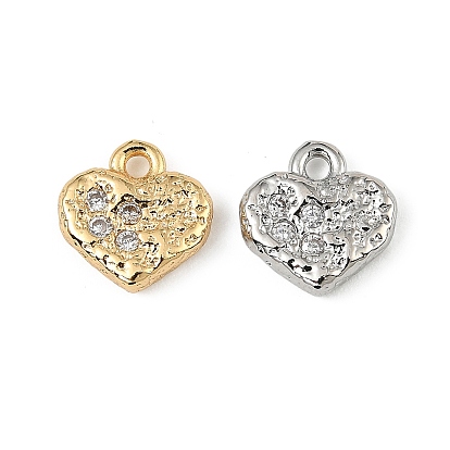 Латунные микро проложить кубического циркония подвески, сердце прелести