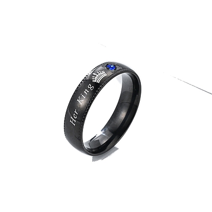 Anillos de dedo de acero inoxidable con corona, anillos de banda ancha para unisex