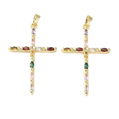 Подвески из латуни с паве из цветного кубического циркония, корс прелести