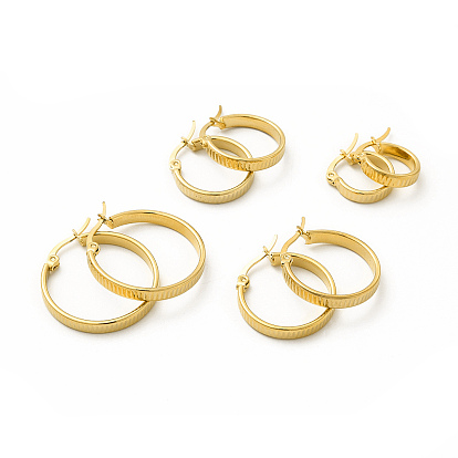 201 рифленые серьги-кольца из нержавеющей стали с 304 булавкой из нержавеющей стали для женщин