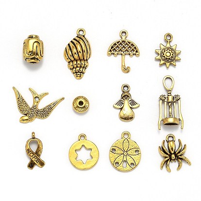 Tibetan Style Collection, Mixed Shapes Beads & Pendants, Mixed Size